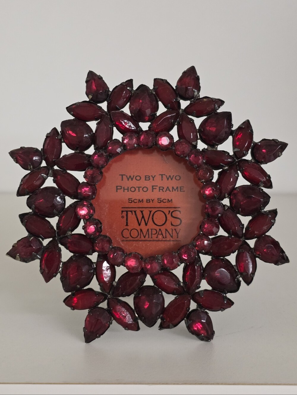 Two's Company Mini Jeweled Sunburst Photo Frame